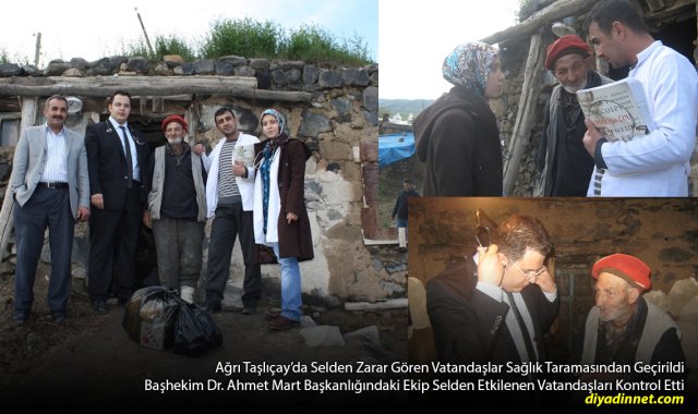 Ağrı Taşlıçay'da Selden Zarar Gören Vatandaşlar Sağlık Taramasından Geçirildi