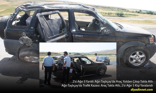 Ağrı'da Feci Kaza: Araç Takla Attı, 2'si Ağır 5 Kişi Yaralandı