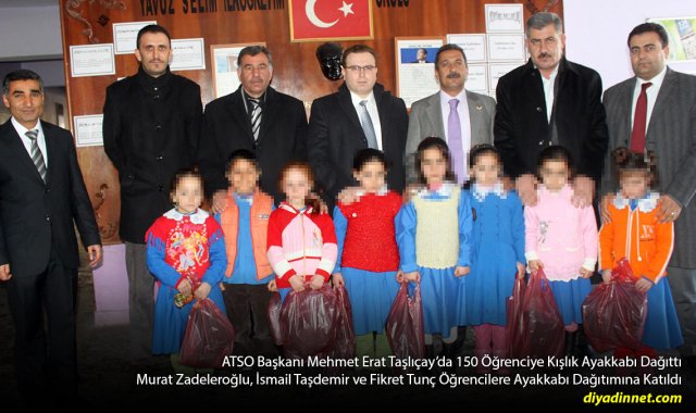150 Öğrenciye Kışlık Ayakkabı: ATSO'dan Taşlıçay'a Kış Desteği