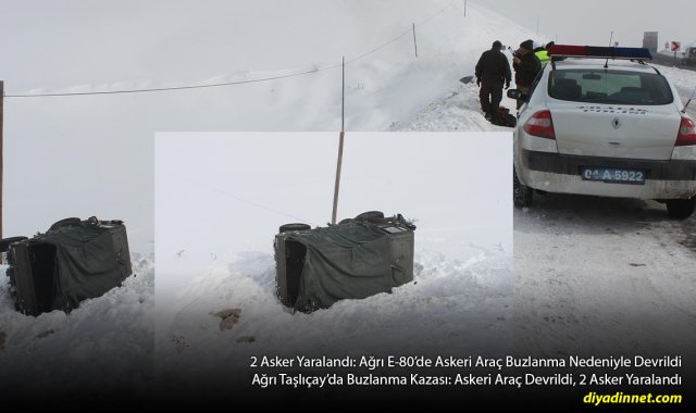 2 Asker Yaralandı: Ağrı E-80'de Askeri Araç Buzlanma Nedeniyle Devrildi