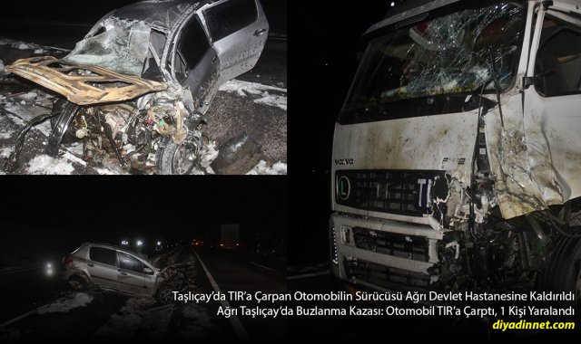 Taşlıçay'da Korkutan Kaza: Otomobil Takla Atıp TIR'a Çarptı