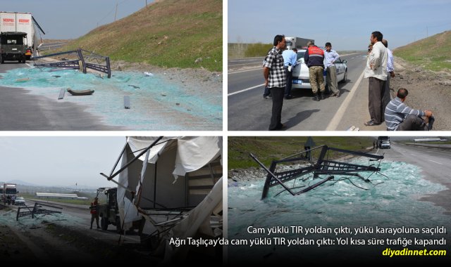 TIR'ın dorsesindeki camlar yola savruldu: Taşlıçay'da trafik kısa süre durdu