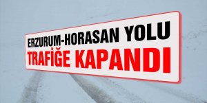 Yoğun Kar Yağışı ve Tipi Nedeniyle Erzurum-Horasan yolu trafiğe kapandı