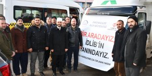 Ağrı'dan İdlib'deki ihtiyaç sahibi ailelere insani yardım malzemesi gönderildi