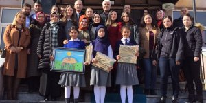 Hamur Osman Gazi Ortaokulu resim yarışmasında üç ödül aldı