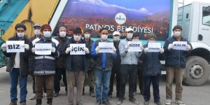 Patnos Belediyesi temizlik işçilerinden Evde Kal çağrısı