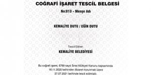 Kemaliye dutu coğrafi işaret aldı