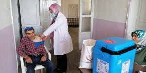 Oltu'da sağlık ekipleri köy köy dolaşarak aşılama yapıyor