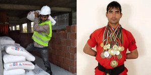 (Özel haber) Afganistan'ın kick boks şampiyonu, Erzincan'da inşaatlarda çalışarak geçimini sürdürüyor