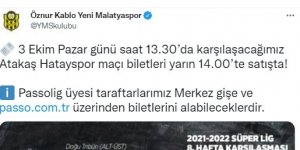 Yeni Malatyaspor - Hatayspor maçının biletleri satışa çıkıyor
