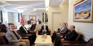 AİÇÜ rektörü Prof. Dr. Karabulut, Memur-Sen Genel Başkanı Yalçın'ı misafir etti