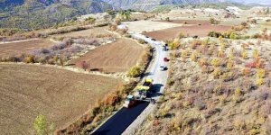 Üzümlü'de grup köy yolları kış öncesi asfaltlanıyor