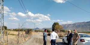 Kaymakam Şan, yol yapım çalışmalarını inceledi