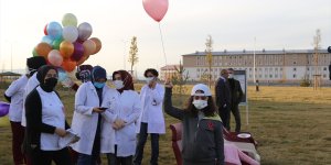 Sağlıkçılar organ bağışı için rengarenk balon ve fenerleri gökyüzüne bıraktı