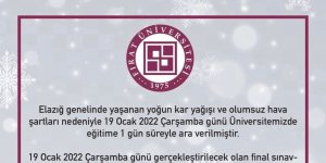 Fırat Üniversitesinde eğitime kar tatili