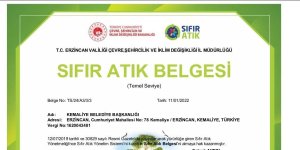 Kemaliye Belediyesine Sıfır Atık Belgesi
