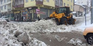 Karlıova'da karlar kamyonlarla kent dışına taşınıyor