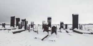 Bitlis'teki Selçuklu Meydan Mezarlığı beyaza büründü