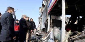 Vali Bilmez'den iş yeri yanan esnafa ziyaret