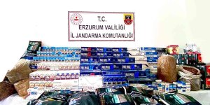 Erzurum'da piyasa değeri 215 bin TL olan kaçak malzeme ele geçirildi