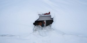 Bingöl Karlıova'da kar evlerin boyuna ulaştı