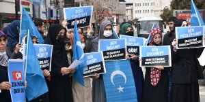 Şanlıurfa, Kahramanmaraş ve Malatya'da Doğu Türkistanlı kadınlar için basın açıklaması