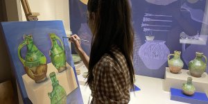 Ahlat'ta öğrenciler tarihi eserleri resmetti