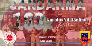 Vali Varol’un Jandarma Teşkilatının 183’üncü Kuruluş Yıl Dönümü Mesajı