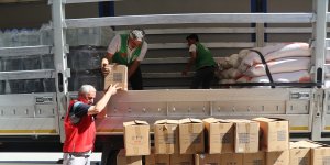 Erzincan'da toplanan 24 tonluk yardım malzemesi Suriye'ye gönderildi