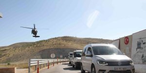 Elazığ'da bayram tatili dönüşü helikopter destekli trafik denetimi
