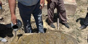 Sarıkamış'ta üzerinde insan figürleri bulunan taş ilgi odağı oldu