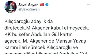 Başkan Sayan, 'Kılıçdaroğlu adaylıkta diretecek, Akşener masayı devirecek'