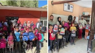 Gurbetçi vatandaşlardan Vanlı öğrencilere kırtasiye malzemesi