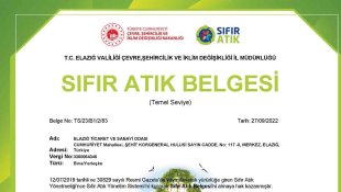 Elazığ TSO 'Sıfır Atık Belgesi' aldı