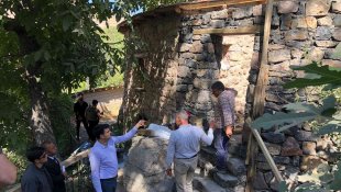 Çukurca'nın tarihi taş değirmeninde restorasyon çalışması başlatıldı