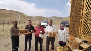 Özalp'te bal sağımı