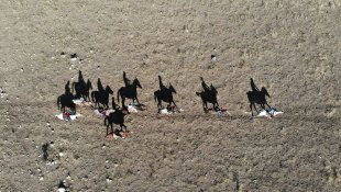 Tunceli'de doğa tutkunları Pülümür Vadisi'ni atlı turlarla geziyor