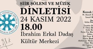 TYB Erzurum Şubesi Öğretmenler Gününü şiir ve türkülerle kutlayacak