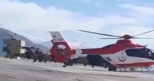 Sınırda kalp krizi geçiren yaşlı adam için ambulans helikopter havalandı