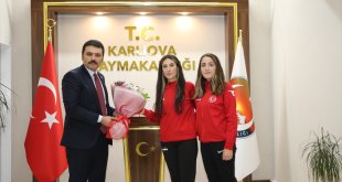 Boccede dünya şampiyonu olan Eda Sayak, Karlıova'da ziyaretlerde bulundu