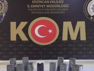 Erzincan'da 11 adet kaçak cep telefonu ele geçirildi