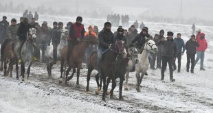 Kars'ta davul zurnalı 'dörtnala at yarışı' düzenlendi