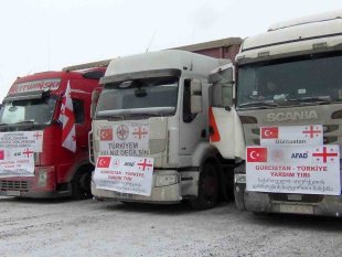 Gürcistan'daki Azeri Türklerinden deprem bölgesine anlamlı yardım