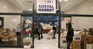 Depremzedeler Erzurum'daki 'Sosyal Market'ten tüm ihtiyaçlarını karşılıyor