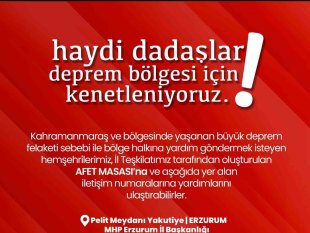 Yurdagül, deprem bölgesi için kenetleniyoruz