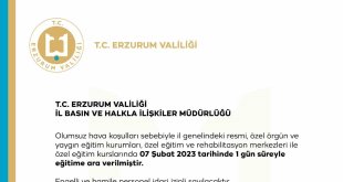 Erzurum'da eğitime kar engeli