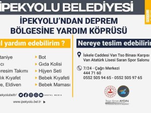 İpekyolu'ndan deprem bölgesine yardım köprüsü