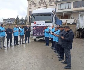 Yardım tırı deprem bölgesine uğurlandı