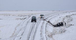 Kağızman-Ağrı kara yolu kar nedeniyle ulaşıma kapatıldı