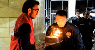 'Kavga var' diye çağrılan polislere pasta sürprizi